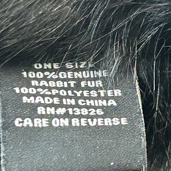 Rabbit Fur neck warmer/snood - Black - Picture 5 of 6